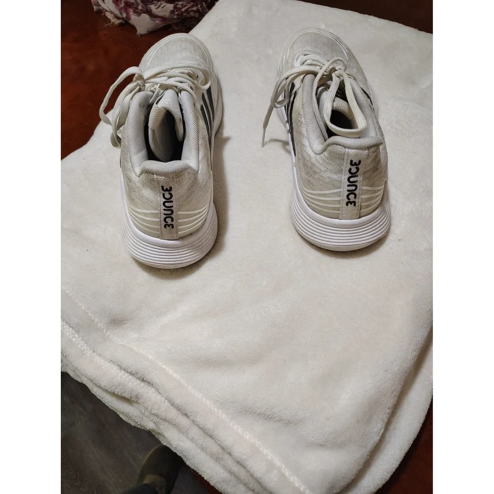 Adidas CourtJam Bounce Tennis Shoes Mens 8.5 White Black GZ0602 Sneakers‎